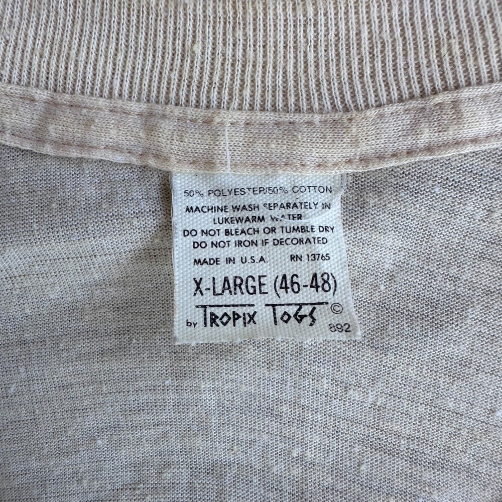 Tropix Togs Myrtle Beach T-Shirt Mens XL White Excellent Vintage Single Stitch - Picture 3 of 6